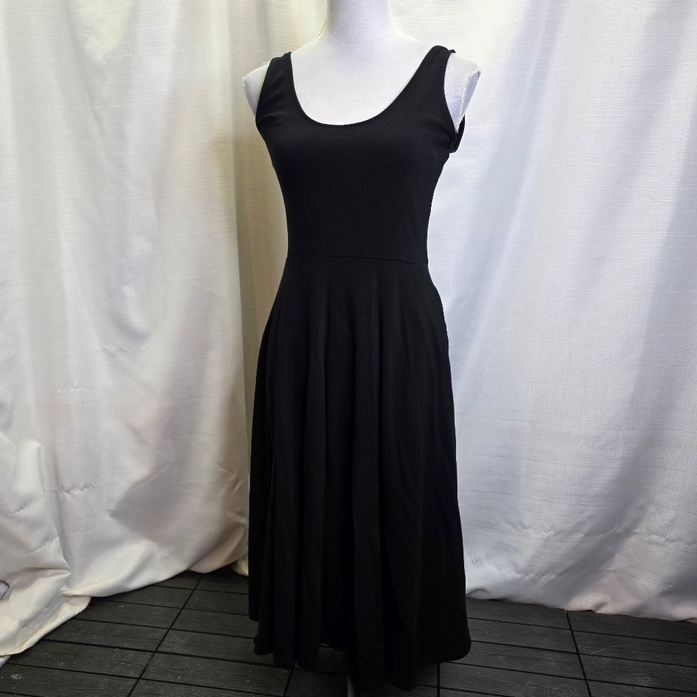 Leith Black Fit and Flare Sleeveless Midi Dress Size Medium - Picture 3 of 9